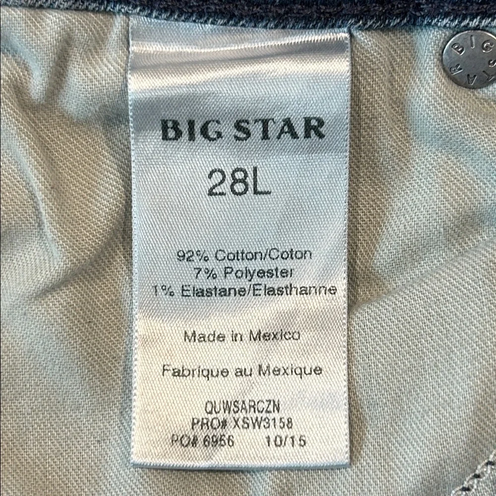 Big Star slim boot cut jeans size 28 long tall